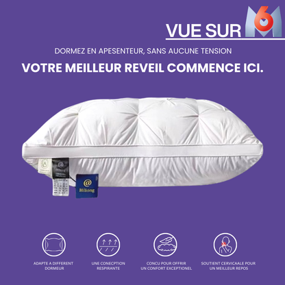 Oreiller en duvet d'oie pour un confort optimal